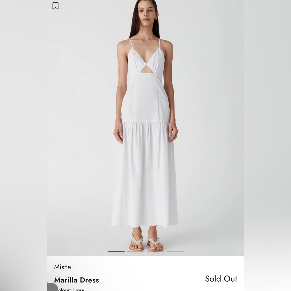 MISHA marilla maxi dress XXS white